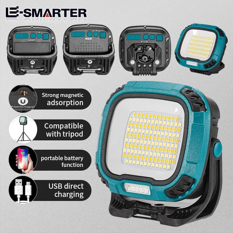 Lampe de poche COB à lumière forte, torche Rechargeable par USB, Portable, batterie externe d'extéri