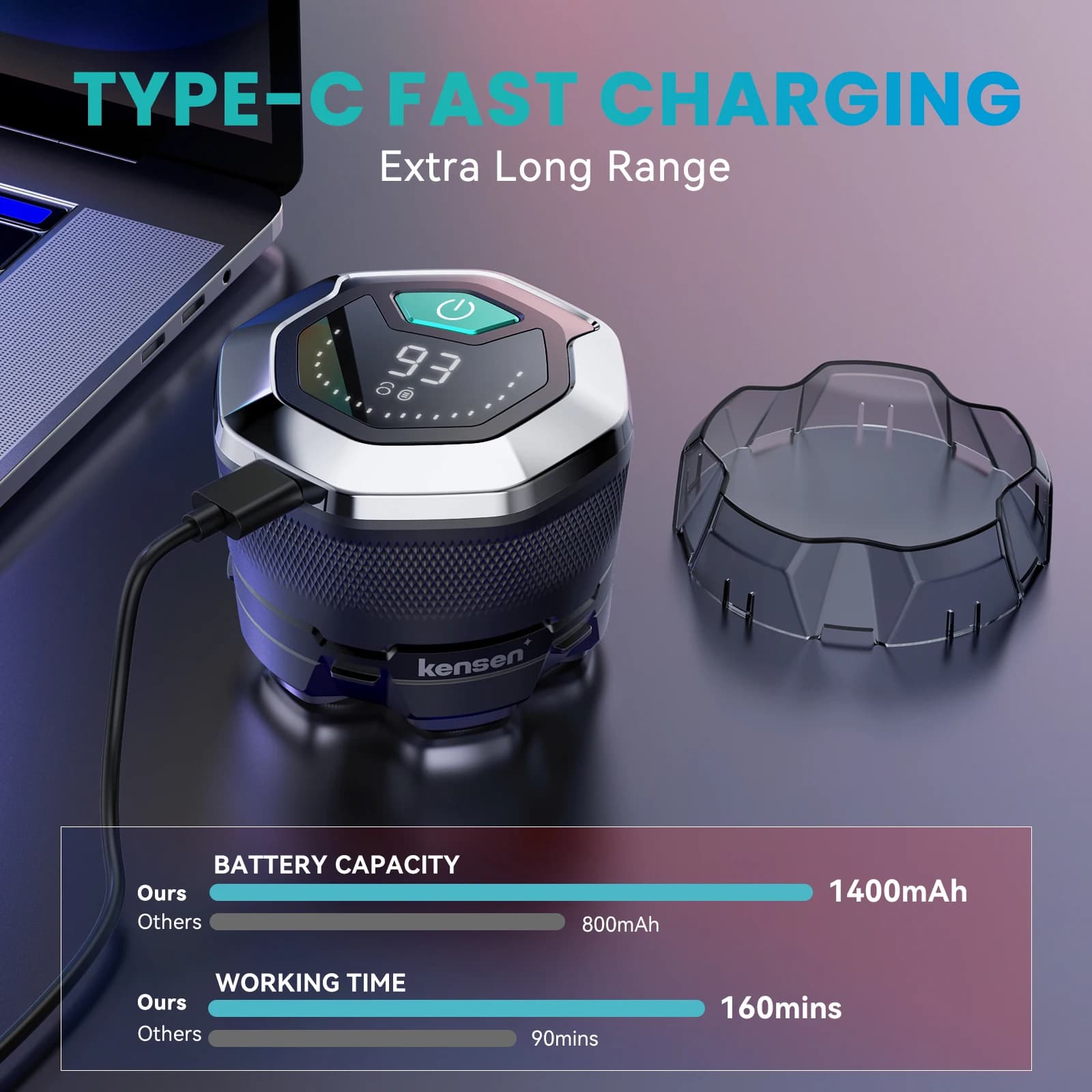 KENSEN rasoirs à tête électrique pour hommes chauve 6D rasoir magnétique tondeuse à barbe USB LED Re