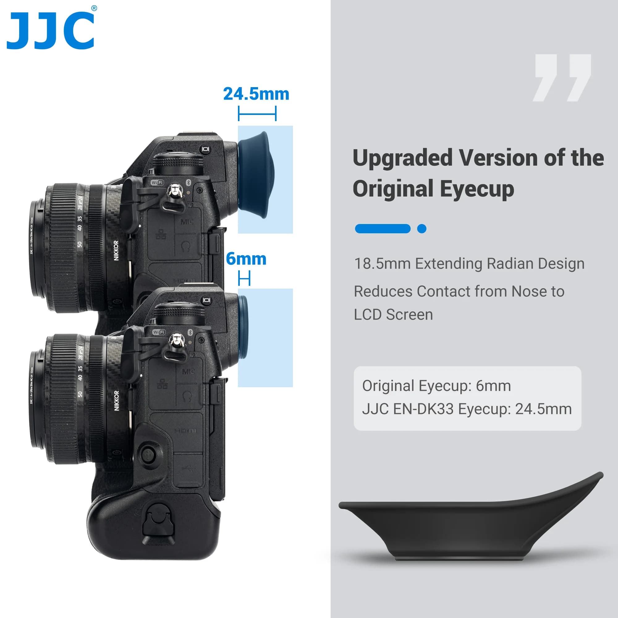 JJC Zf Z9 Z8 oculaire oculaire caméra viseur oculaire Silicone souple 360 Extension rotative ovale r