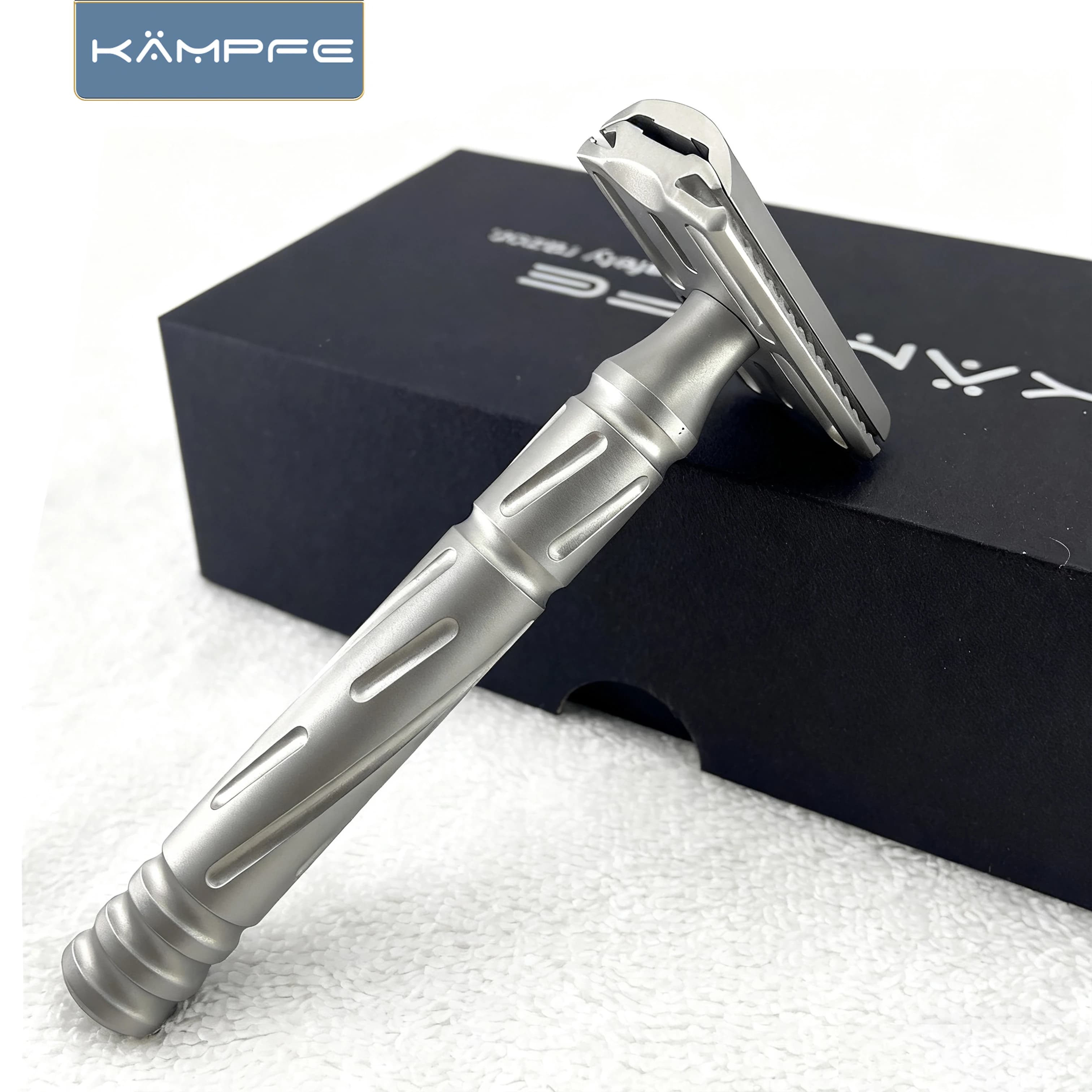 Rasoir de sécurité traditionnel pour homme KAMPFE CNC, double tranchant, en acier inoxydable, pour u