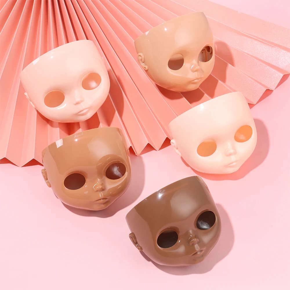 Plaque frontale avec plaque arrière en plastique pour poupées Blyth, sans maquillage, visage et vis,