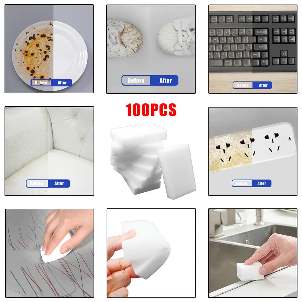 100*60*20mm éponge mélamine éponge magique gomme mélamine éponge nettoyant éponge de nettoyage pour 