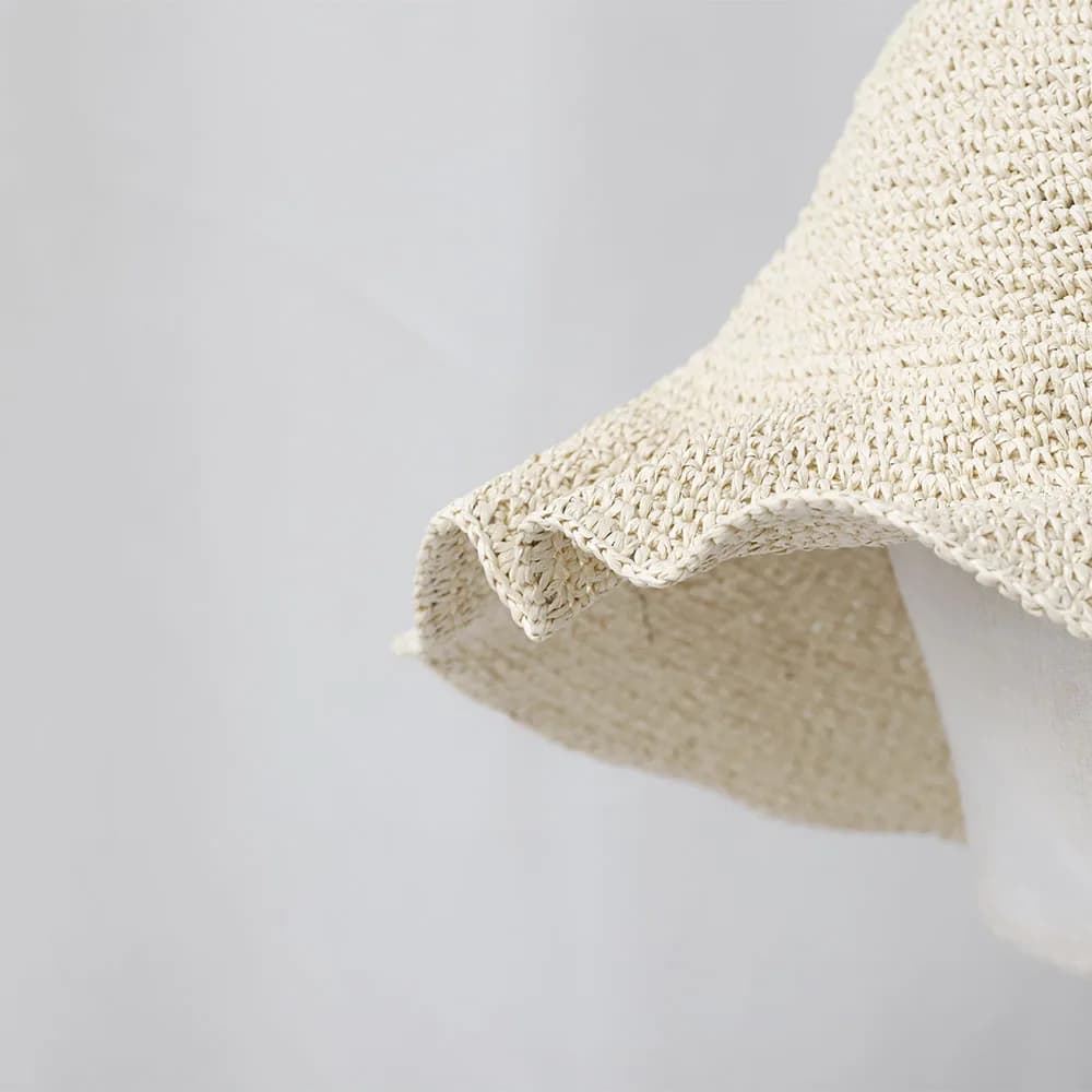 Nouvelles femmes Chapeau de soleil large bord chapeaux de plage femmes été Chapeau de paille pliable