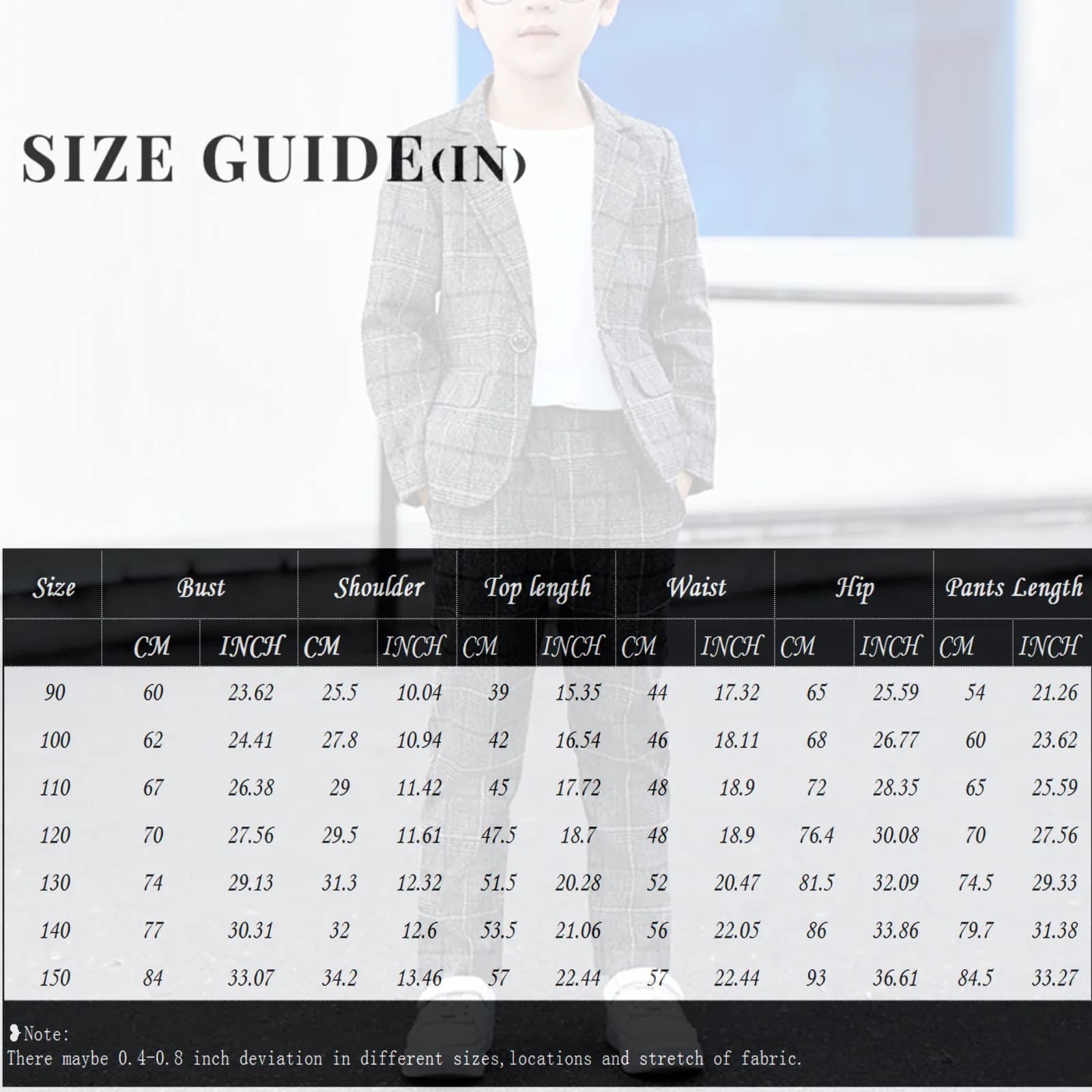 Costumes décontractés à carreaux Slim Fit pour garçons, blazer et pantalon pour enfants, costume de 