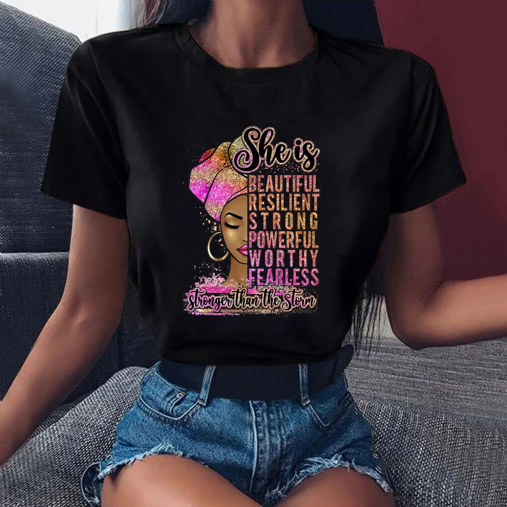 T-shirt magique Black Girl, I am Melanin Queen Graphic Tees, Afro American Tees, Black Veves Matter 