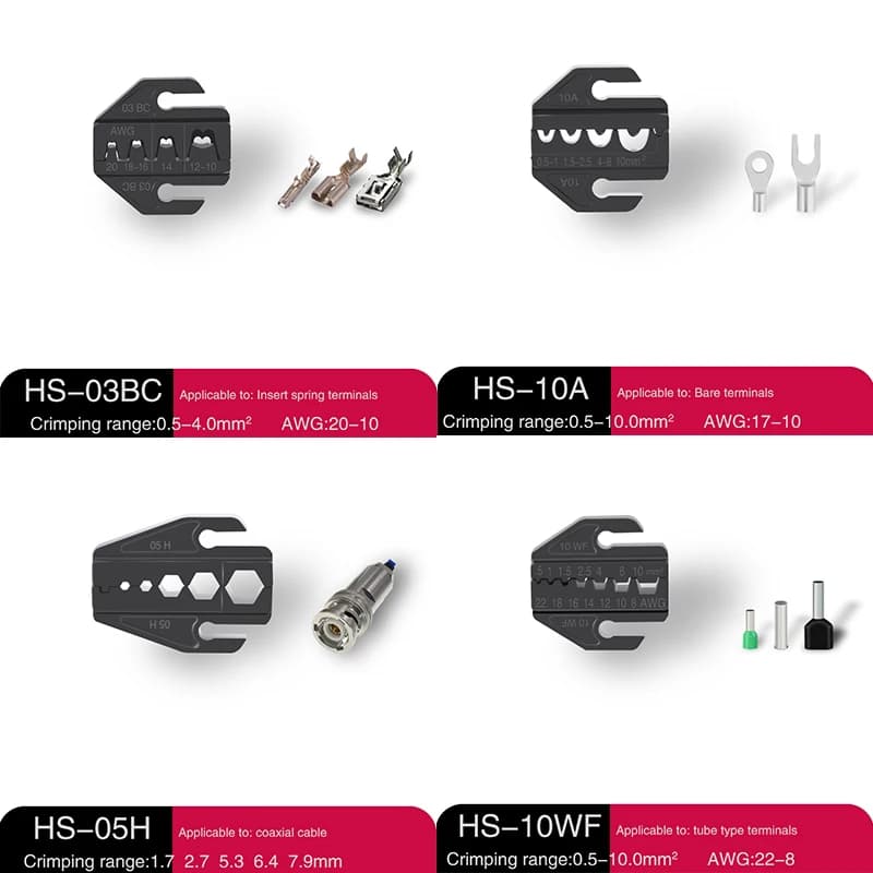 Kit de pinces à sertir pour bornes pré-isolées, couvercle de serrage HS-30J HS-40J/pince à sertir mu