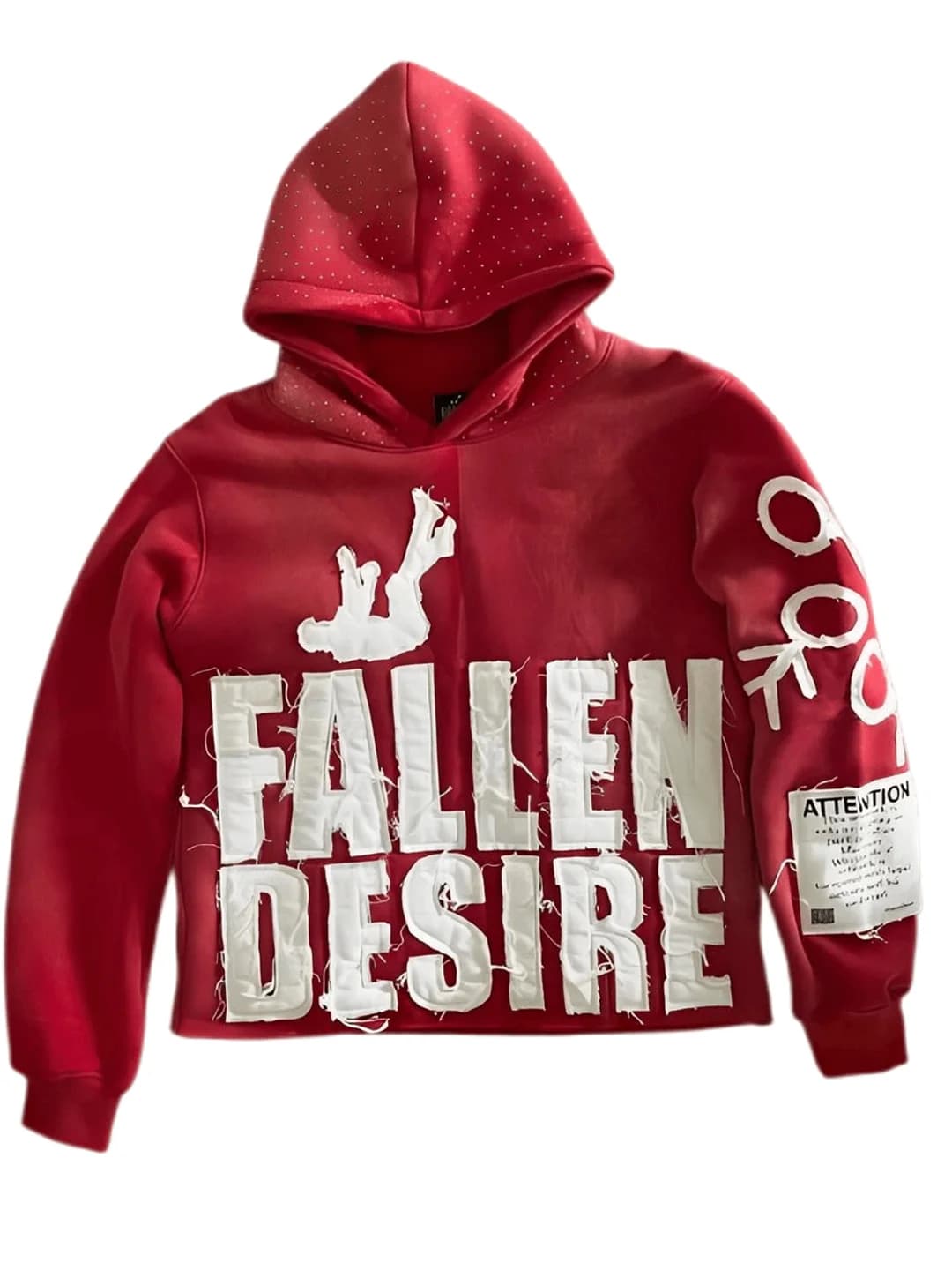 Harajuku Y2K Hip Hop Streetwear sweat à capuche décontracté pour femmes FALLEN DESIRE Applique sweat