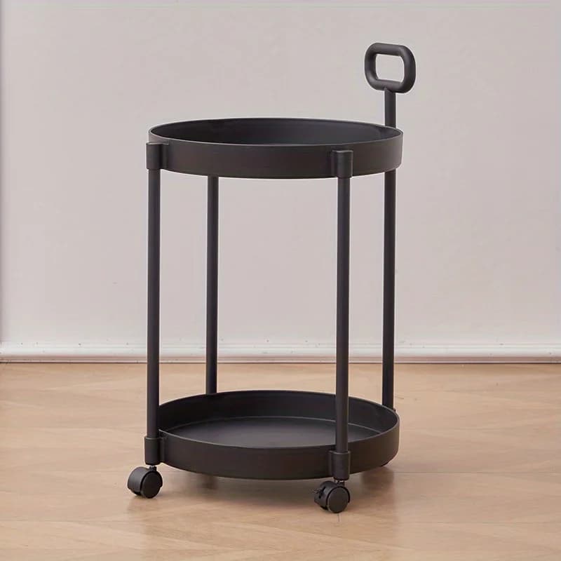Table d'appoint élégante à 2 niveaux avec roulettes - Table chariot dans le salon | Table de canapé 