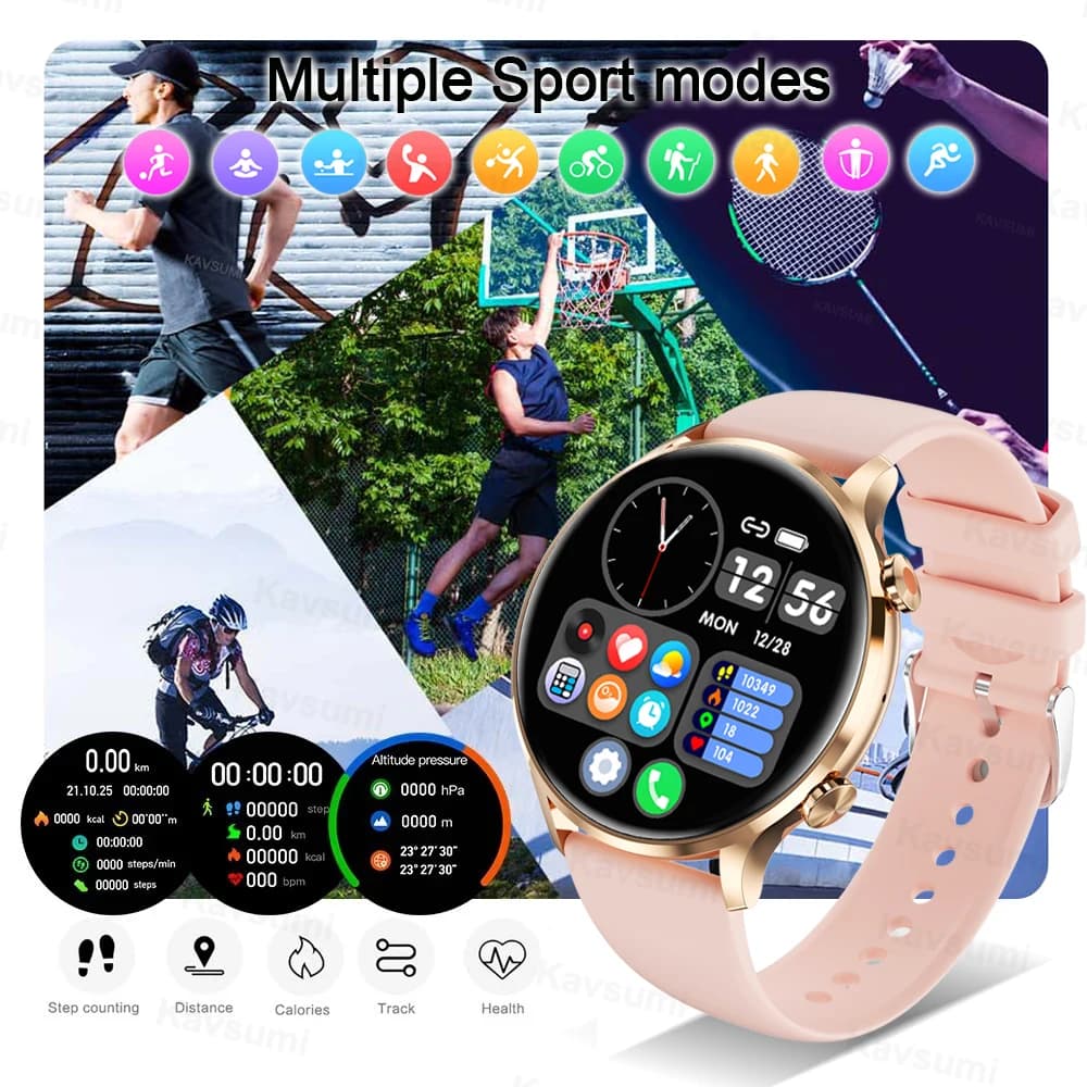 2025 nouvelle dame mode montre intelligente femmes AMOLED HD écran GPS fréquence cardiaque Bluetooth