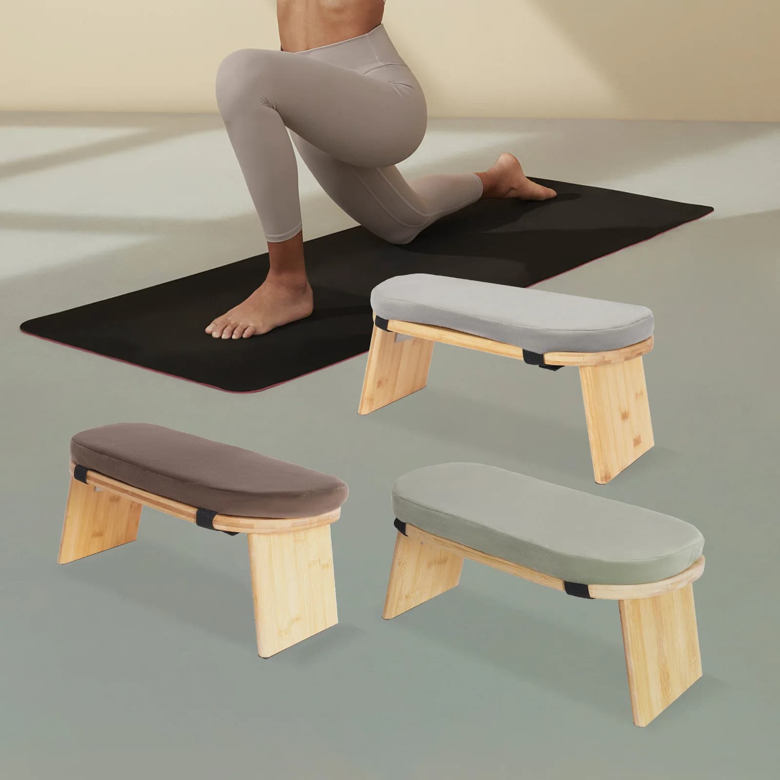 Tabouret de méditation pliable et ergonomique, résistant aux rayures, résistant aux chocs