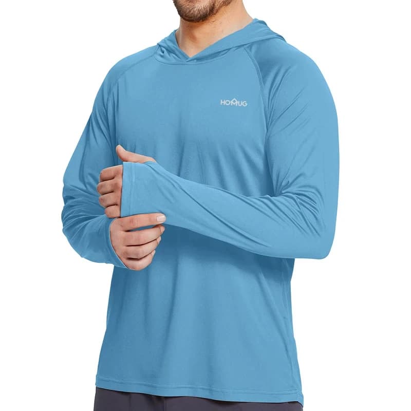 Sweat à capuche pour hommes Protection solaire UPF50 + T-Shirt à manches longues chemise de cyclisme