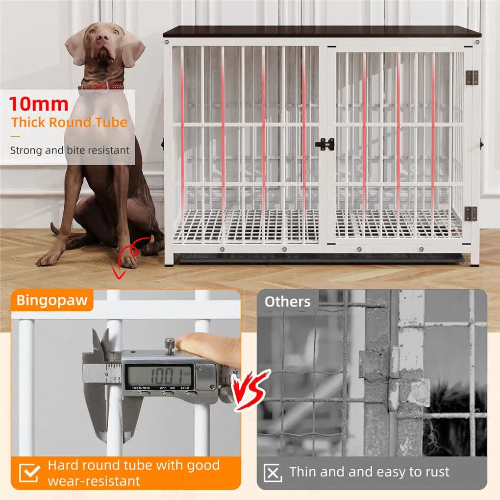 RapDuty-Chenils en métal et bois pour animaux de compagnie, caisse pour chien, table d'extrémité, me