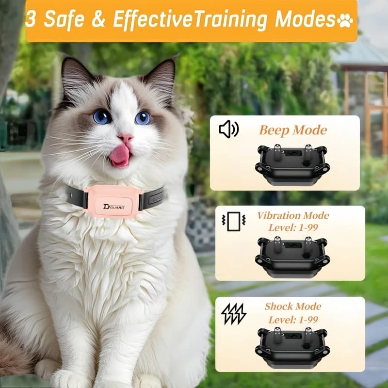 YHLC Collier anti-miau pour chat 800 m, collier vibrant automatique sans choc pour chats, collier co