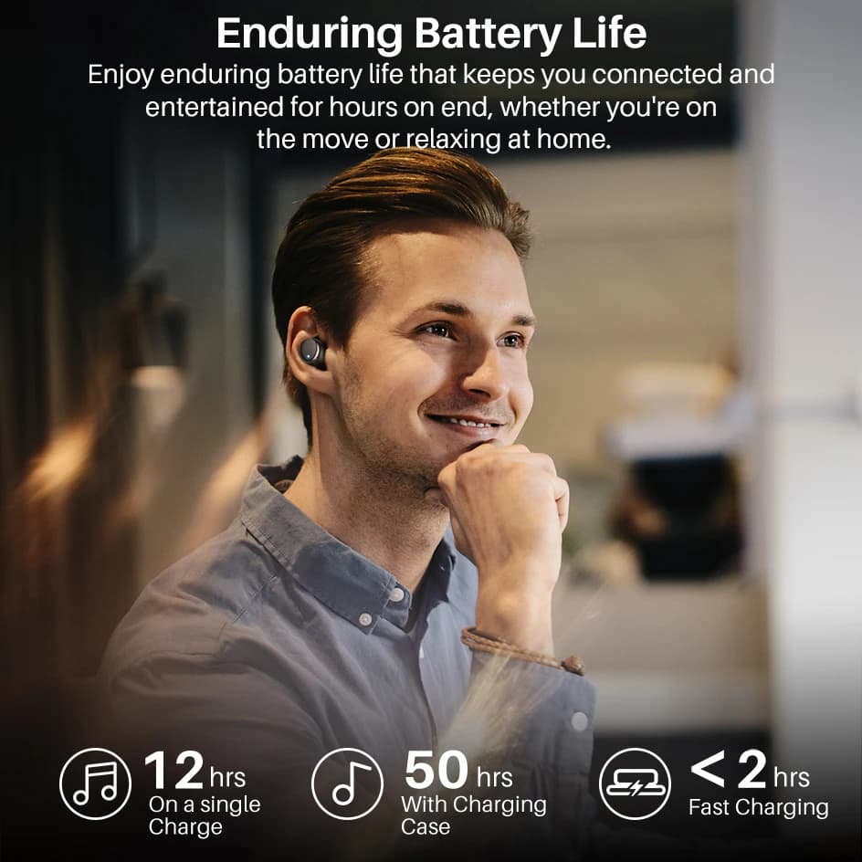 TOZO T6 mise à niveau ergonomique sans fil écouteurs Bluetooth 5.3 casque avec étui de chargement AP