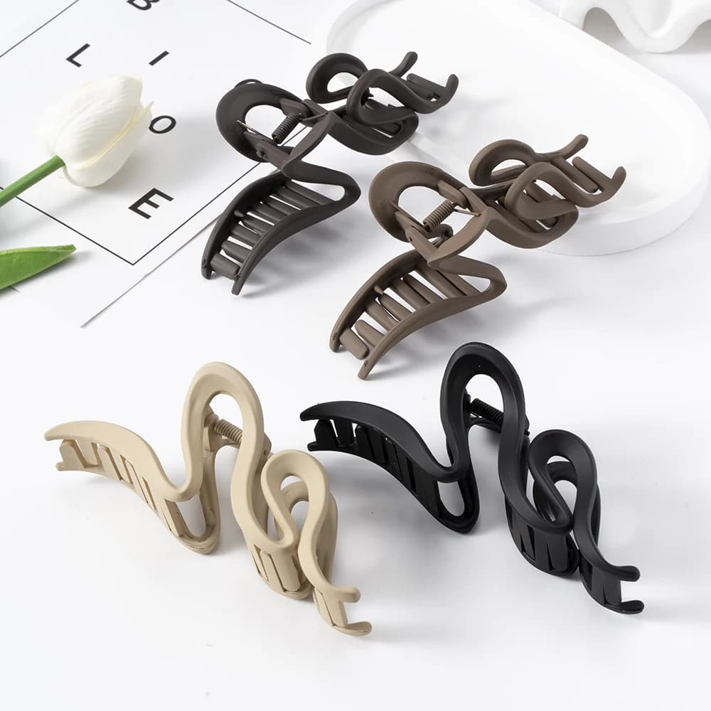 Pinces à cheveux en acrylique pour femmes, 13cm, épingle à cheveux ondulée mate, queue de cheval, ac