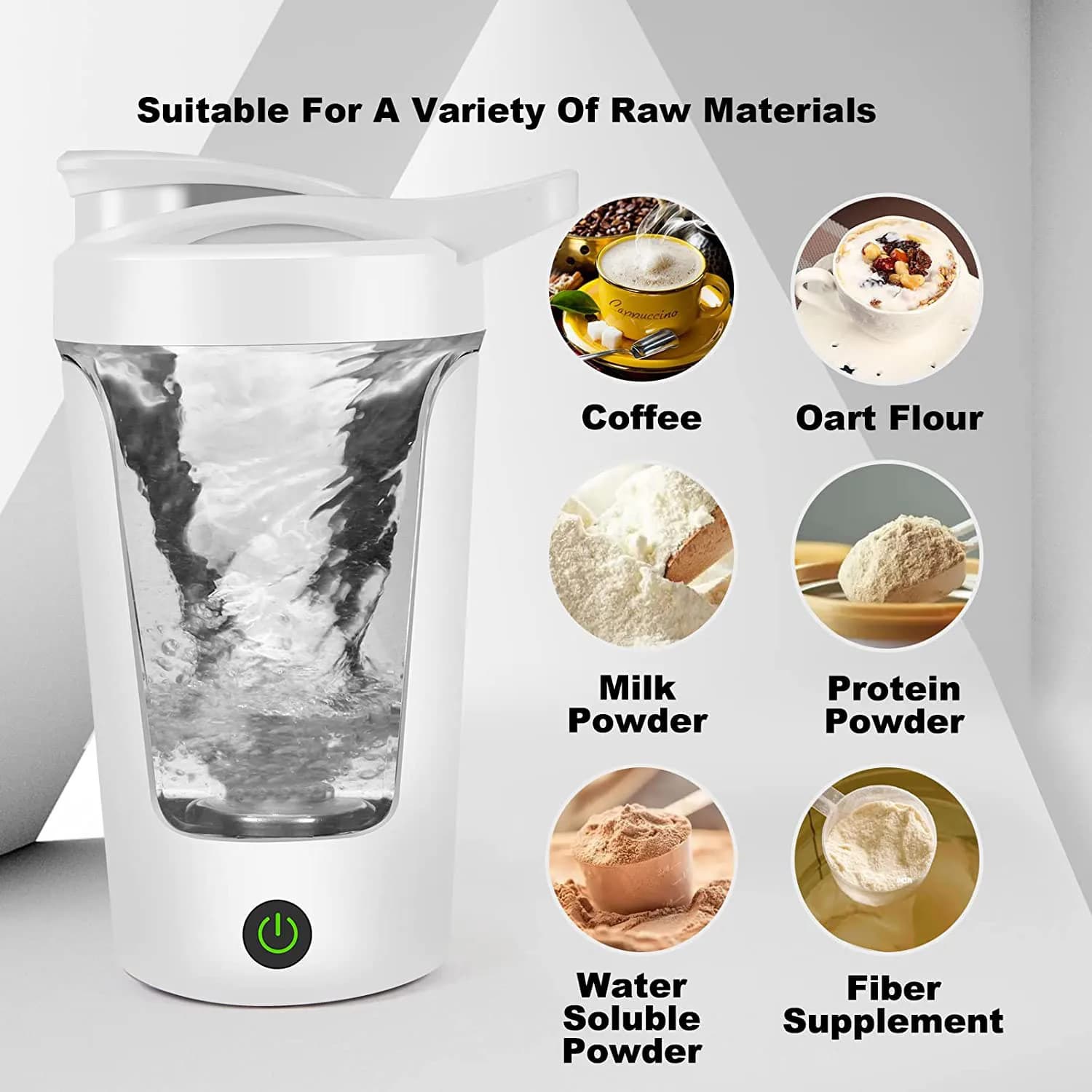 Tasse de mélange électrique Portable de 350ml, Shaker de poudre de protéines, mélangeur de bouteille