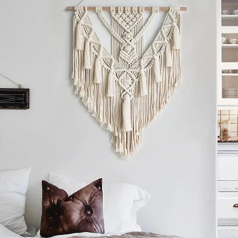 Macramé tissé tenture murale Boho maison Chic bohème géométrique Art décor beau appartement dortoir 