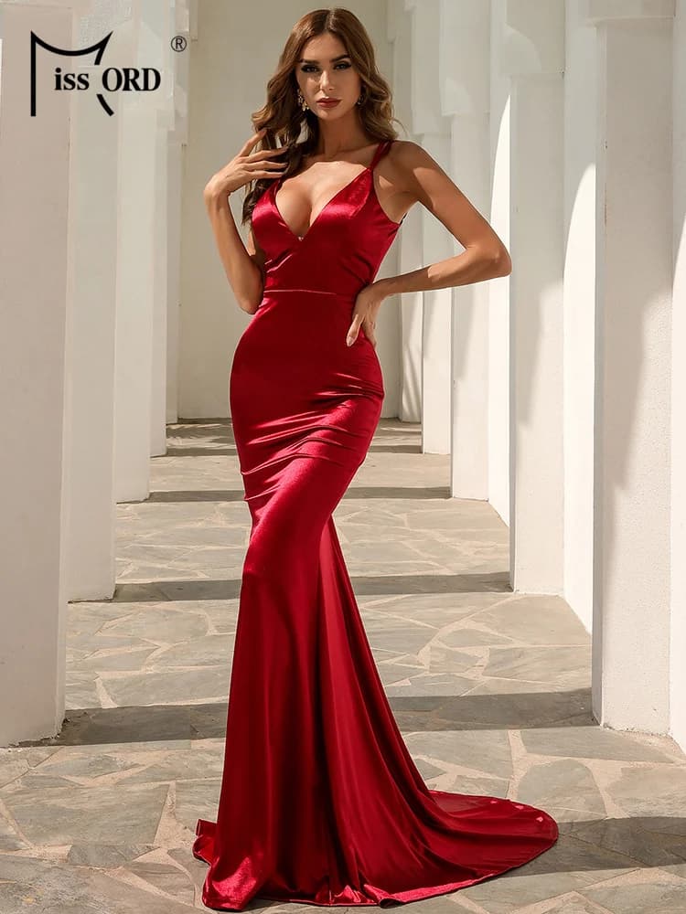 Missord-Robe élégante en satin à lacets dans le dos, robe de Rhsirène, robes de soirée cool, robe éd