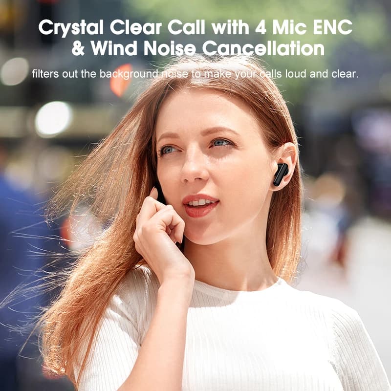 QCY-Écouteurs intra-auriculaires sans fil T13 ANC, suppression active du bruit, écouteurs Bluetooth 
