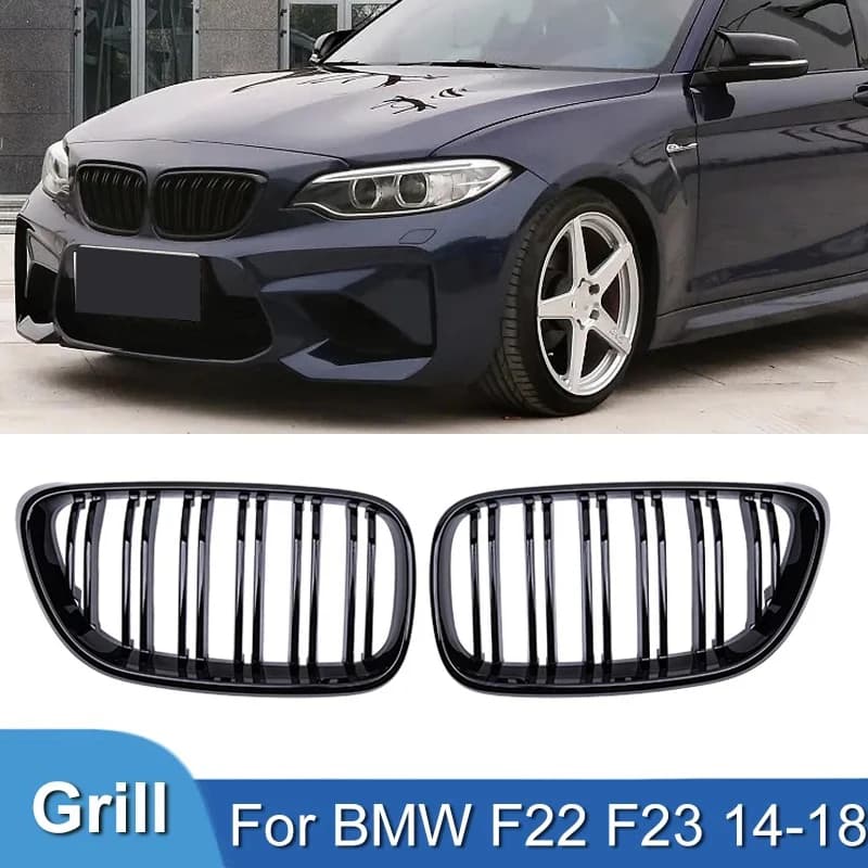 Pulleco-Grilles de pare-chocs avant de voiture pour BMW, grille de course rénale, double lamelle, no