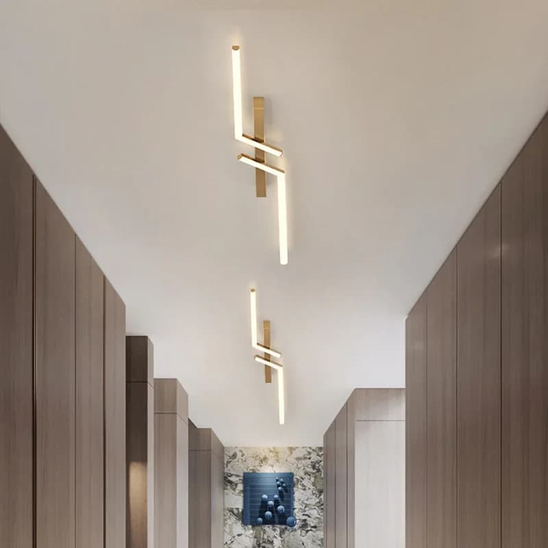 Moderne LED ligne plafonnier moderne salon salle à manger chambre principale étude luminaire or noir