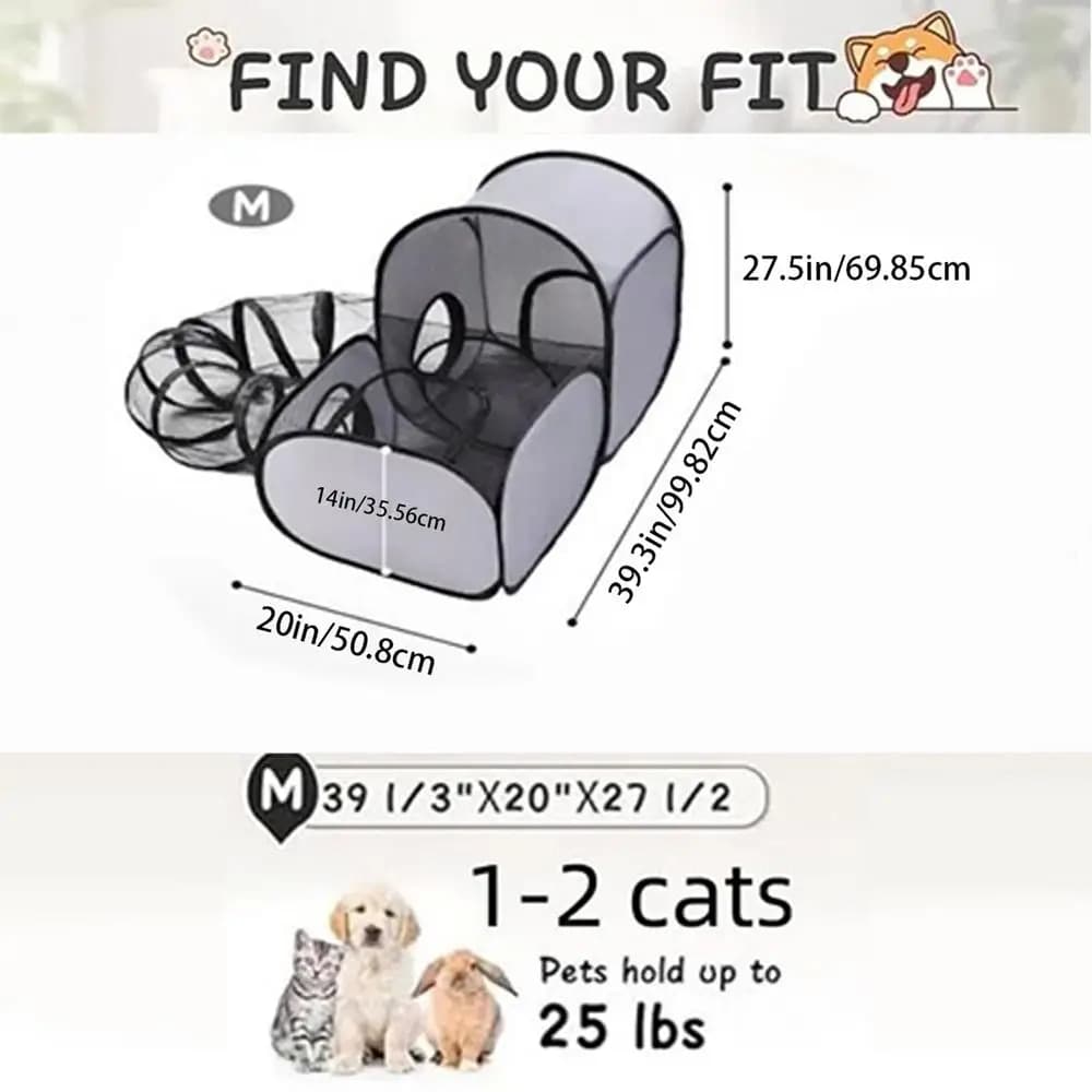 Parc de jeu pliable et respirant pour chats et chiens, tente et enclos interactif avec jouets pour c