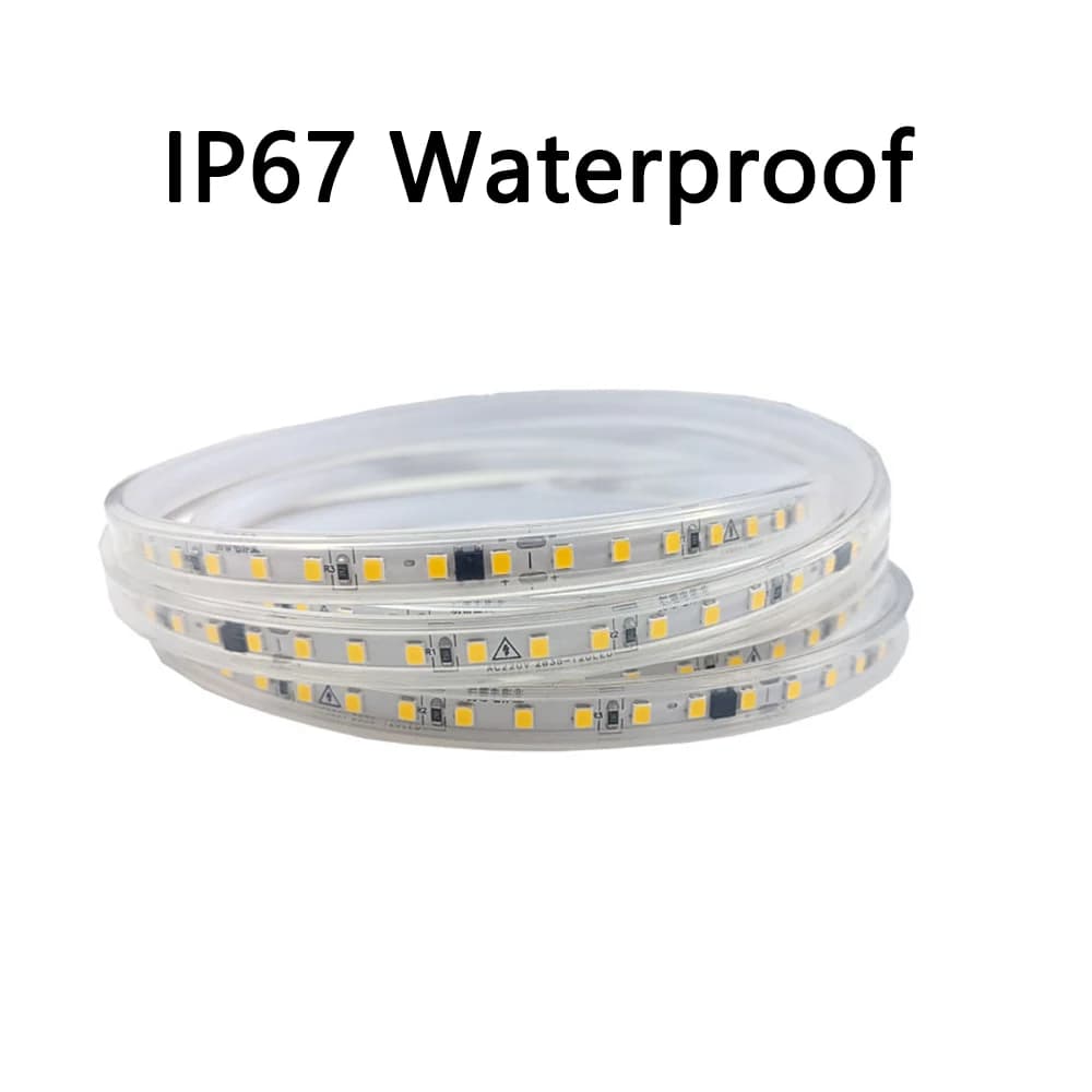 Bande lumineuse Led haute luminosité 220V 2835, 120LED/M, 5M, 10M, 20M, étanche, blanc naturel, blan