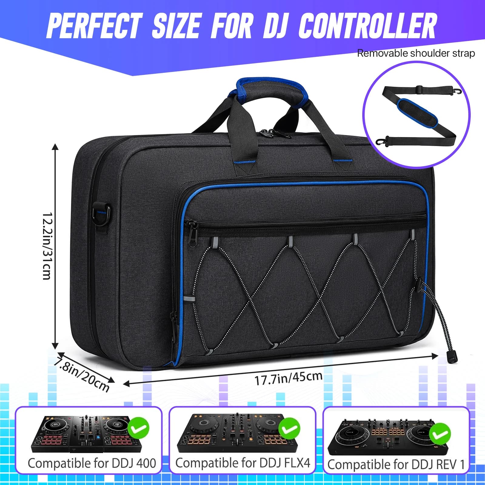 Sacs de rangement rembourrés pour contrôleur DJ portable, protection pour les modèles compatibles DJ