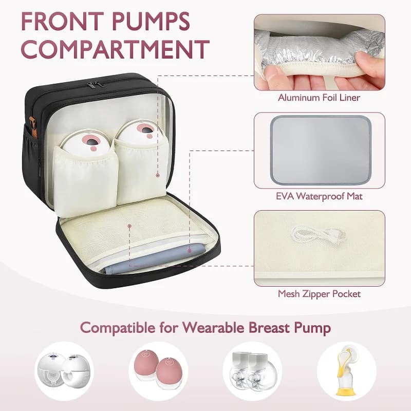Sac de tire-lait détachable avec sac de glace, sac de voyage Portable à Double couche pour refroidis