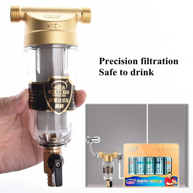 1/2 "3/4" 1 "eau domestique en acier inoxydable pré-filtre en laiton maison filtre de Purification d