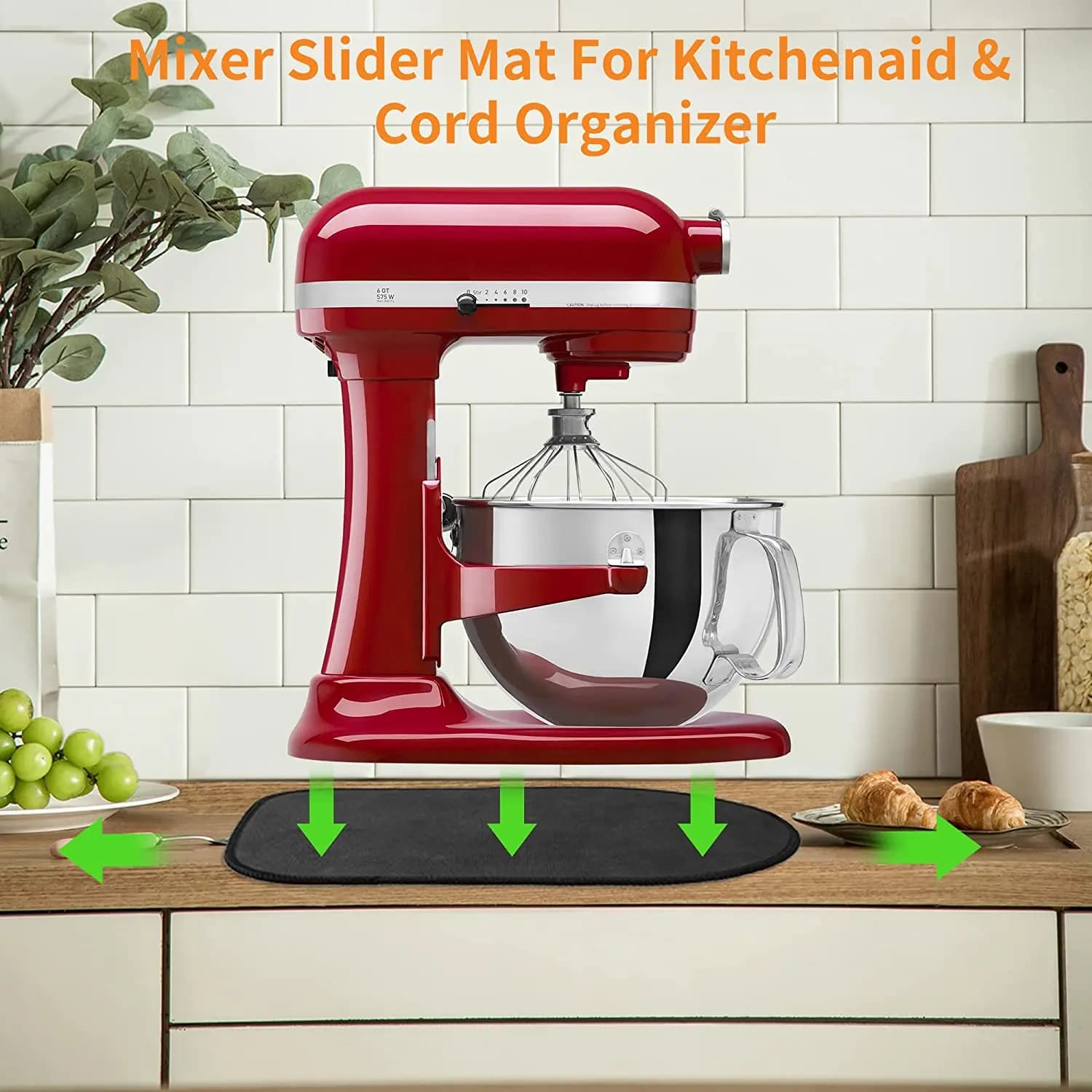 Tapis coulissant pour mélangeur Kitchenaid, tapis coulissant pour mélangeur sur socle, tapis couliss