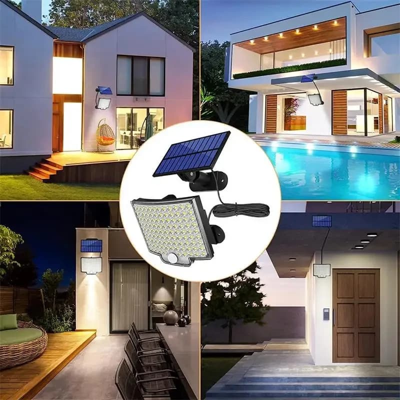 Applique Murale Solaire LED Imperméable avec Capteur de Mouvement PIR, Luminaire Décoratif d'Extérie