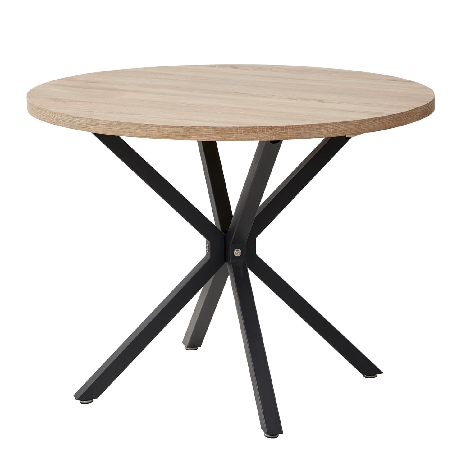EGOONM Table ronde nordique Table en bois massif avec couvercle en bois et cadre en acier Tables bas