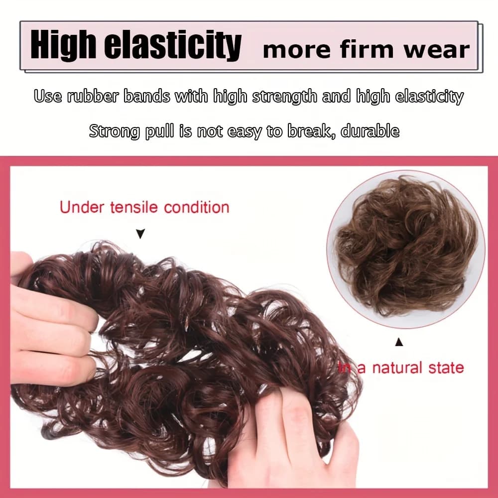 Chignon synthétique élastique en caoutchouc, faux cheveux, Extension de queue de cheveux, queue de c