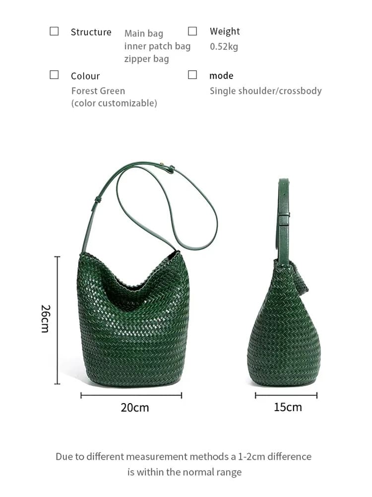 Sac de shopping de luxe pour femmes, nouveau sac seau en cuir tissé à la main haut de gamme, sac mes