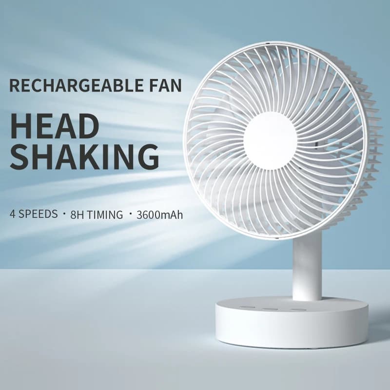 Ventilateur de bureau USB 3600mAh, ventilateur de Table réglable à 4 vitesses avec vent fort, foncti