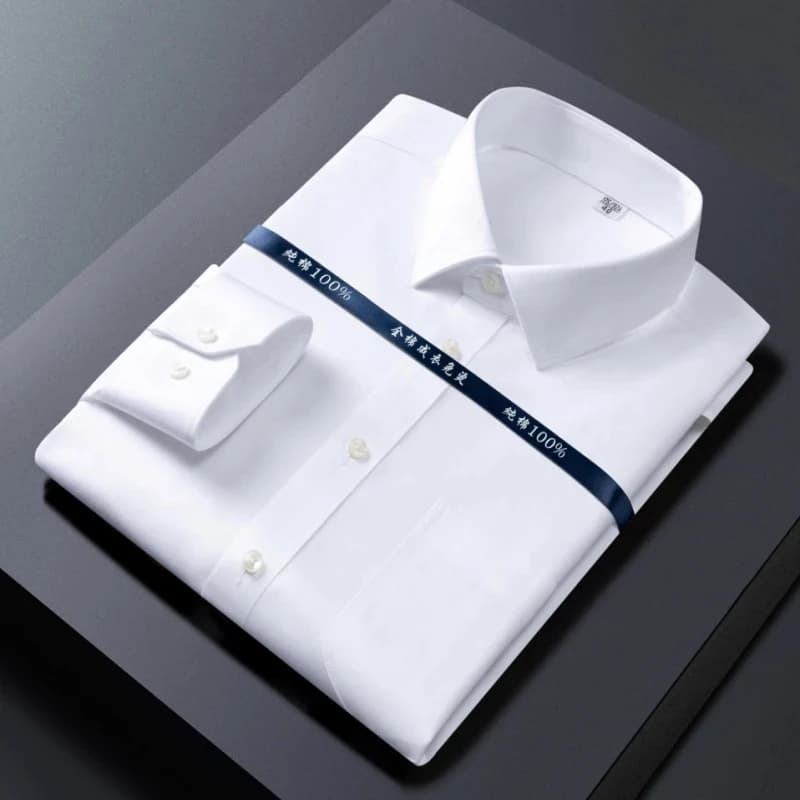 Haute qualité 100% coton hommes robe à manches longues chemise nouveau solide mâle grande taille cou