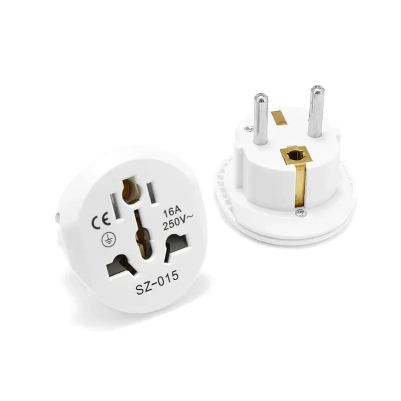 Adaptateur de prise ue 16A 250V, convertisseur d'adaptateur de voyage ue, 2 prises rondes universell