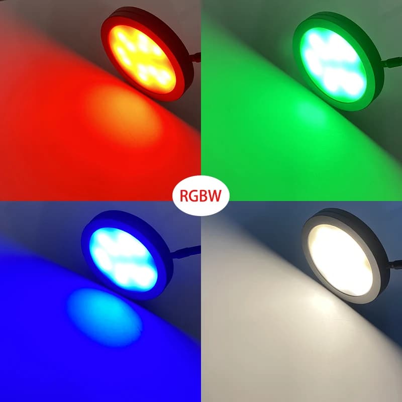 RGBW mince 3W projecteur Ultra-mince LED armoire Mini lampe 12V 24V bijoux affichage plafond intérie