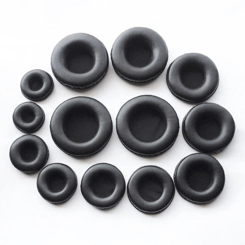 Coussinets d'oreille en mousse de cuir éponge pour casque, housses de coussin, 40mm, 50mm, 55mm, 60m