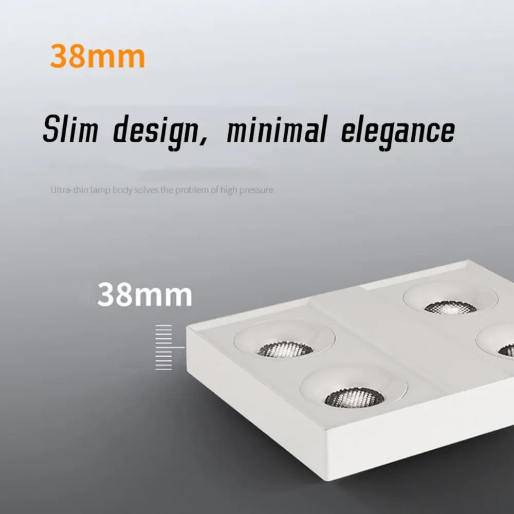 Plafonnier LED carré COB projecteurs Dimmable 12W15W 1-2-4 tête puce Anti-éblouissement Downlight pl