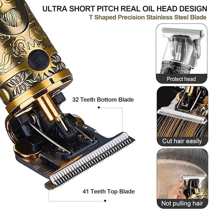Tondeuse à cheveux électrique professionnelle T9 pour hommes, Portable, Rechargeable, accessoires de