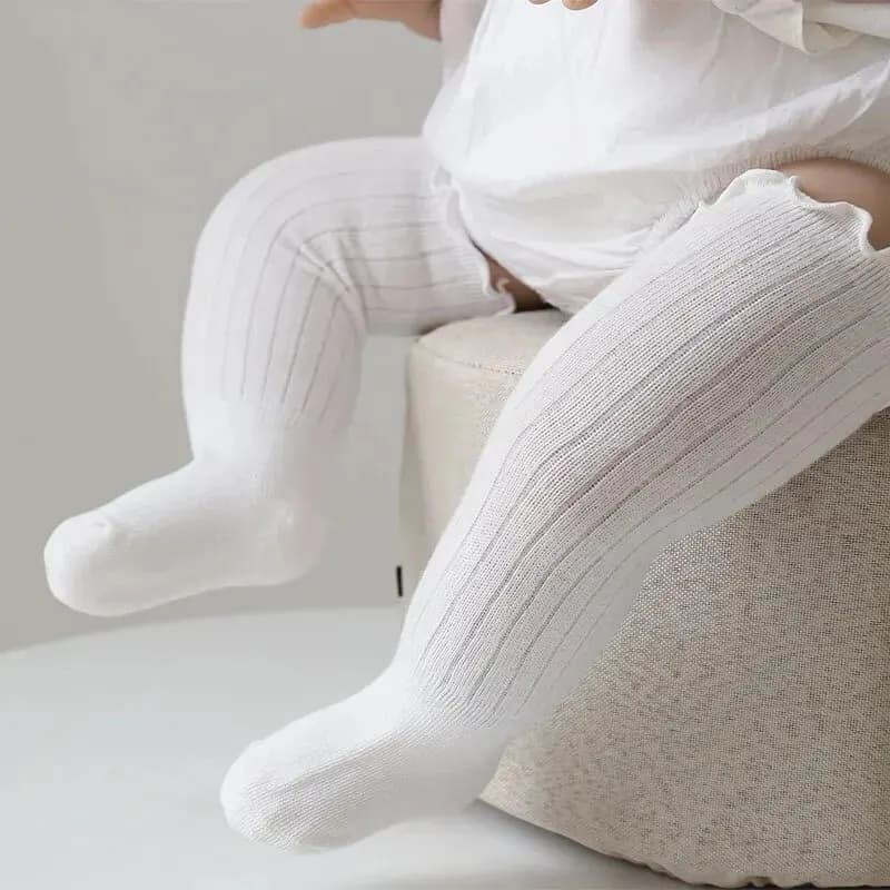 3 paires/lot bébé filles chaussettes dentelle froufrous solide coton longue genou haute enfants chau