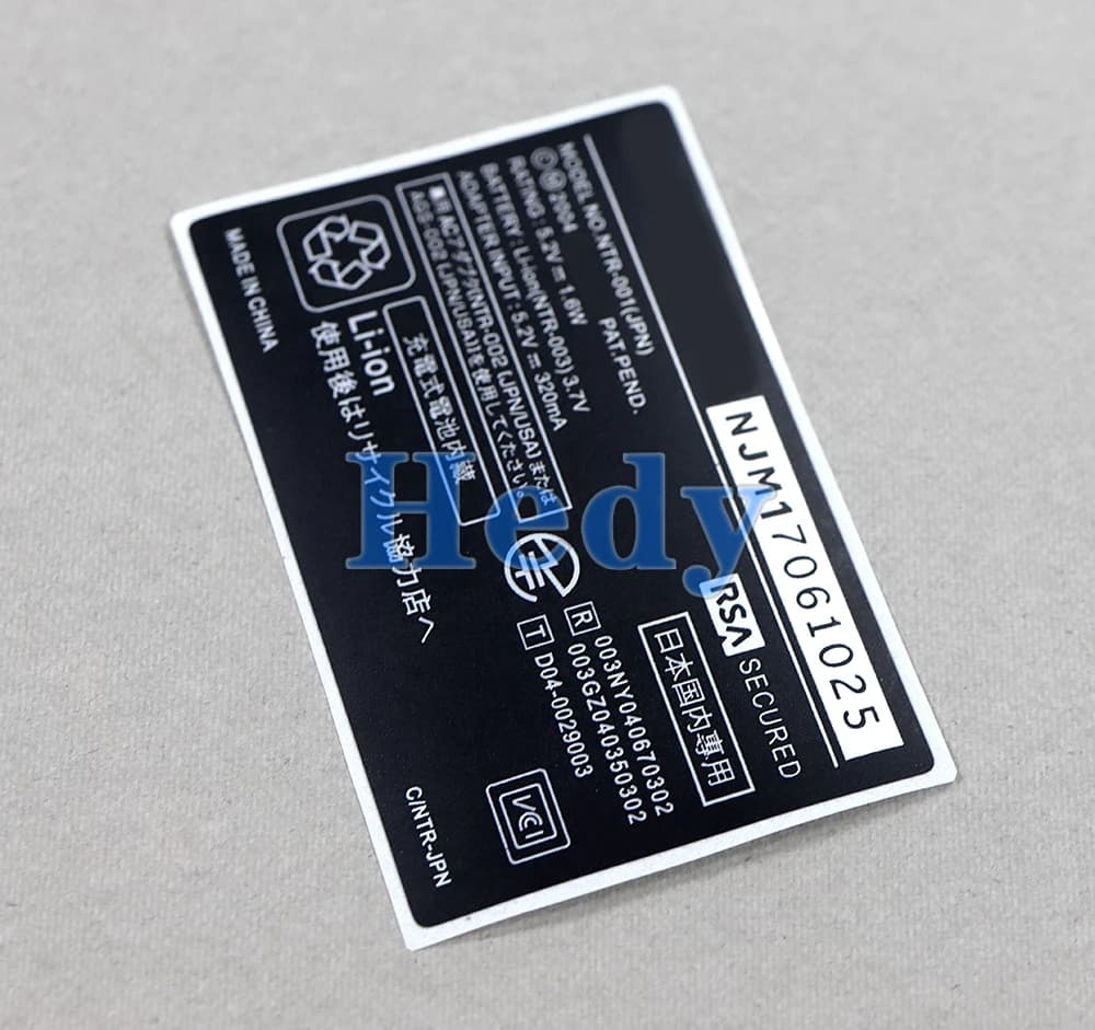 5 pièces pour NDSL NDSi XL NDS contrôleur autocollant arrière boîtier coque étiquette joint code à b