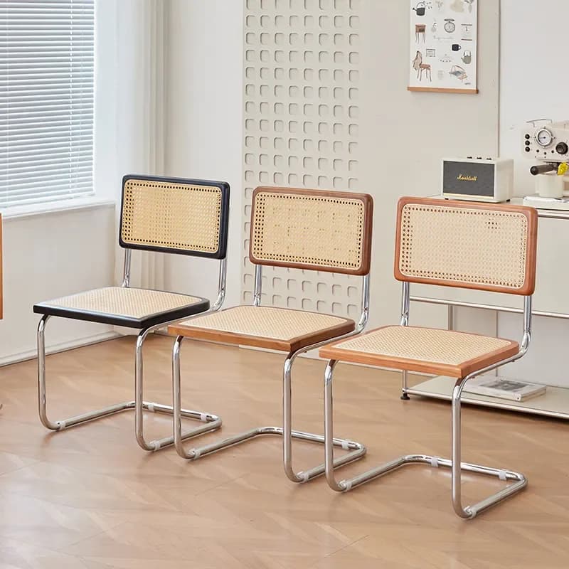 Chaises de salle à manger modernes du milieu du siècle avec cadre en métal, chaise de loisirs de plu