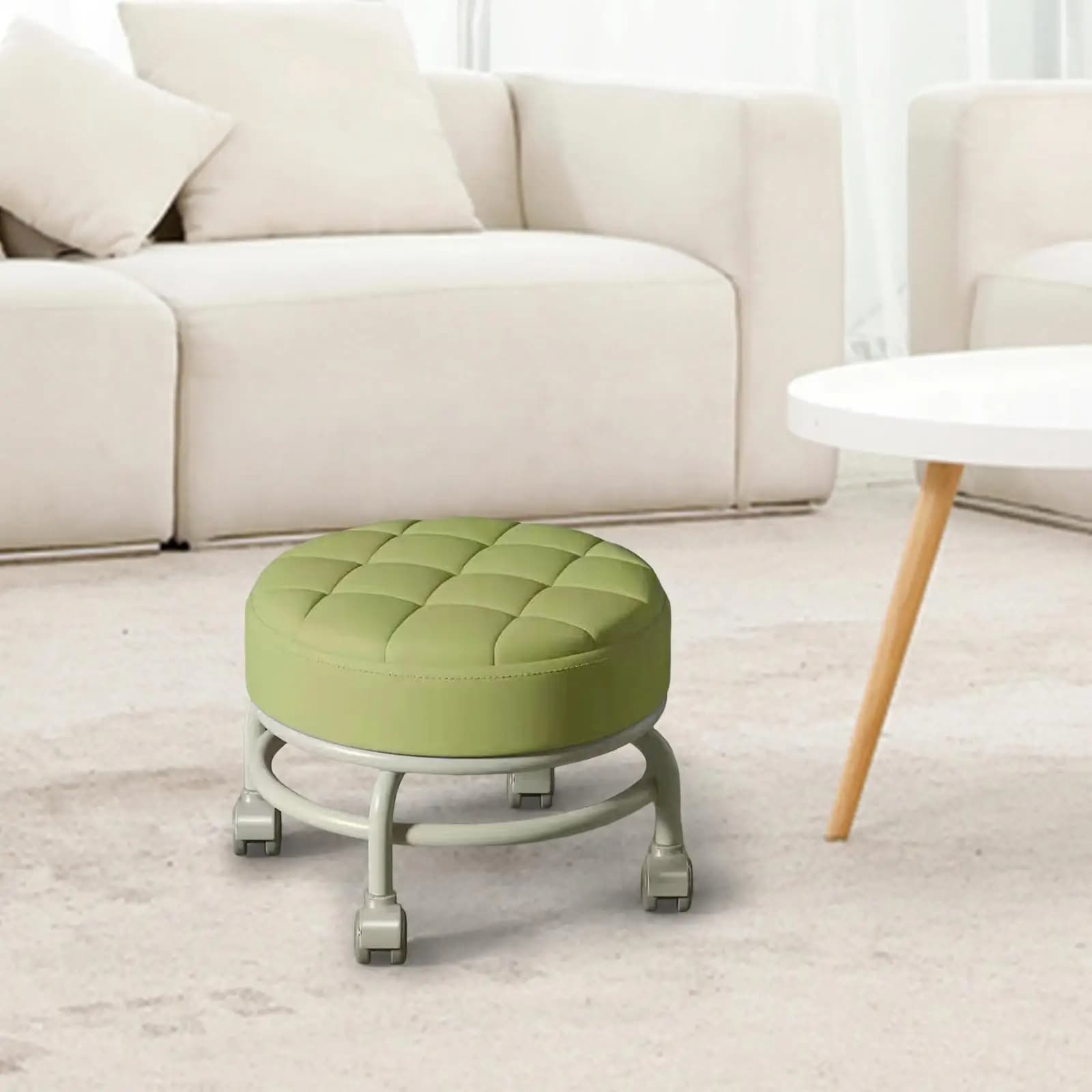 Siège à roulettes bas, roulettes pivotantes universelles robustes, tabouret à langer pour salon, cui