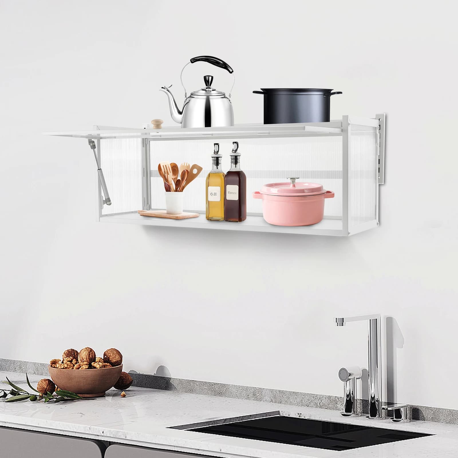 CNCEST-Armoires murales avec porte rabattable, armoire murale de cuisine, armoire de rangement pour 