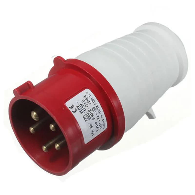 Prise et prise étanches IP44, 16 A, 5 broches, 3 phases, 380-415V, 3 P + N + terre 16A