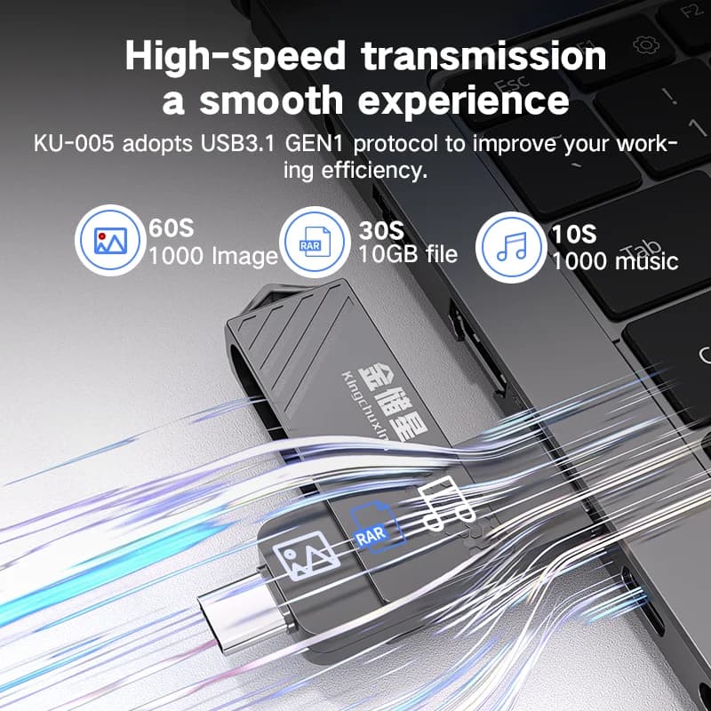 Kingchuxing clé USB type-c à semi-conducteurs haute vitesse 128GB 256GB 512GB disque dur Mobile doub