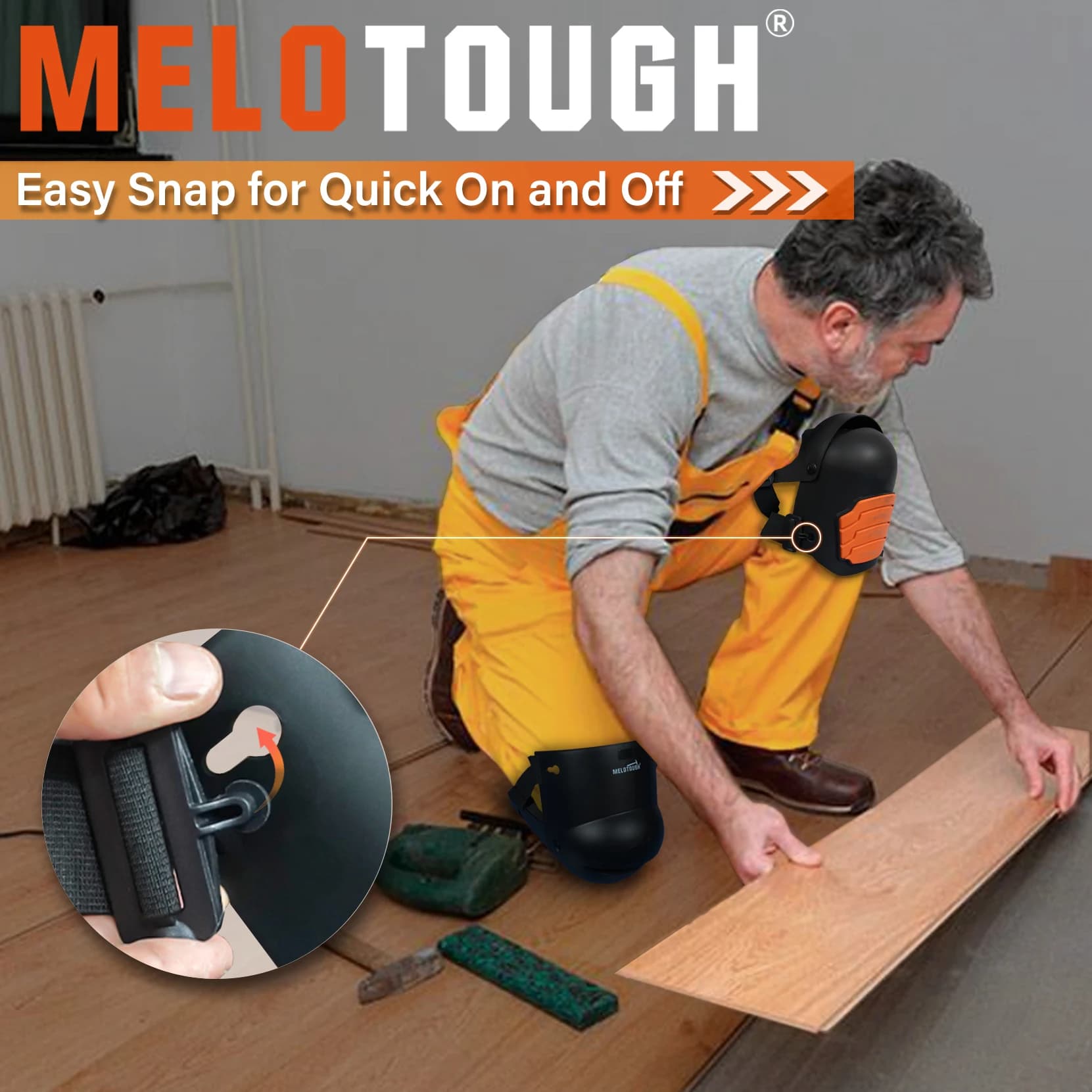 Genouillères MELOTOUGH pour le travail, la construction, le sol, le jardinage, confortables et flexi